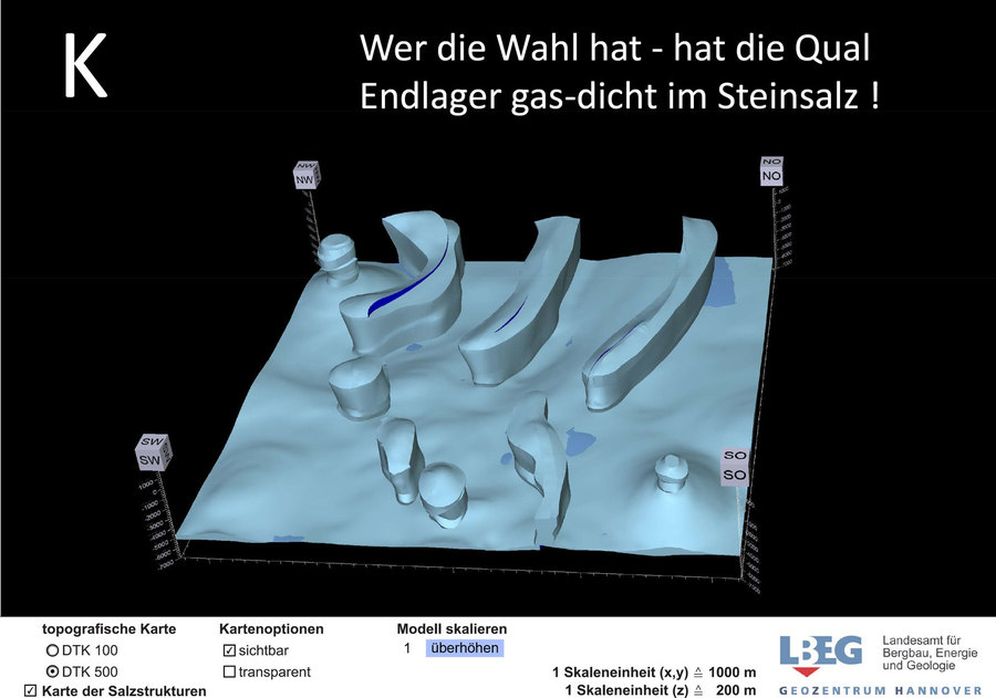 Super-Welt-Geologie für Endlager bei Beverstedt in Niedersachsen nahe der Nordseeküste