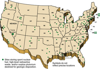   >>> This is the main US nuclear waste - SPENT FUEL - interim storage  locations - WIPP US in salt is fine for MLW, LLW - DBHD cares for HLW  The US DBHD GDF geologies are in Texas and Louisiana - 90.000 Mg !   - DOE got 56 Bio USD on GDF accounts. - Sta