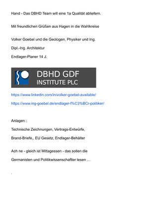 >>> Brief an alle MdB - wegen Nationalem-Entsorgungs-Programm. Ein verzweifelter, frecher anklagender Brand-Brief um das LEERE und GELOGENE NaPro DE noch zu verhindern - DBHD muss ins NaPro !!!