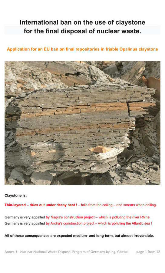  und direkt am Rhein plant die nagra ein untiefes, nasses    NICHT-Endlager - und gibt zu das es über und unter der    geplanten Struktur im dünnschichtigen Bröckelton Wasser    gibt - Kann mal jemand diesen Wahnsinn aufhalten BITTE      https://nagra.ch/