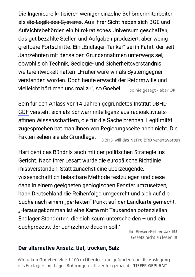 DBHD Endlager - in der Berliner Zeitung