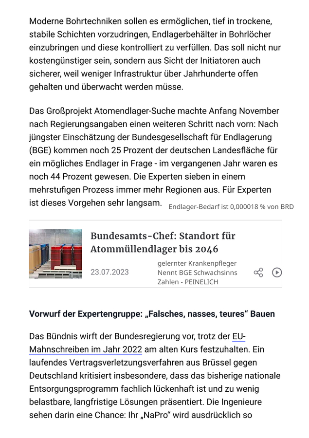 DBHD Endlager - in der Berliner Zeitung