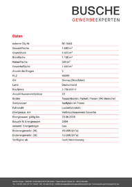 Dieses Firmen-Gebäude mit Halle haben wir in der engeren Auswahl. DBHD GDF INSTITUTE ist dann in Gronau NRW - immer noch nah zu den wesentlichen Lieferanten und zum Standort - Die Vernunft bleibt erhalten.