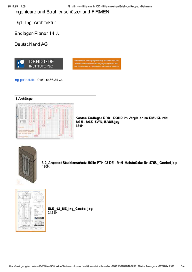 >>> Redpath-Deilmann - Neues großes intern. Geschäft möglich   Die Welt braucht SBR Schachtbauwerke für  die Endlagerung ! - Ihre Redpath-Deilmann  Beteiligung ist das Einzige Bauunternehmen  das diese zahlreichen Bauwerke leisten kann.