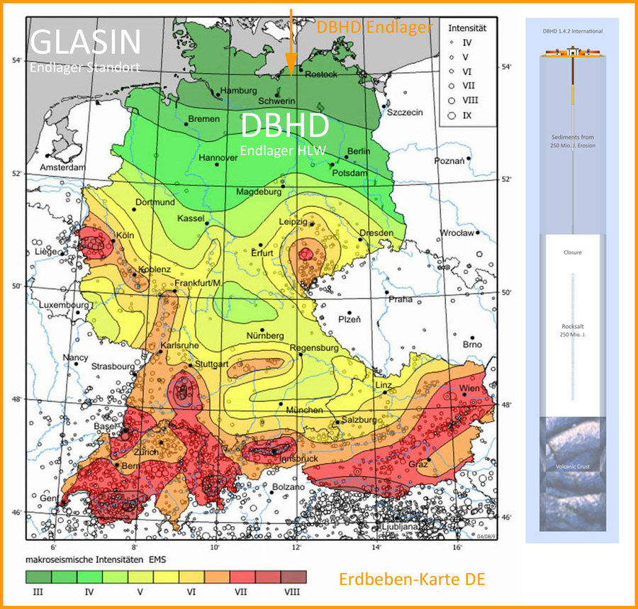 DBHD Standorte Bei Beverstedt oder Börger sind viel Erdbeben-Sicherer als Alternativ Standorte von der BGE wie "Bei Ulm" dort viel mehr Erdbeben 