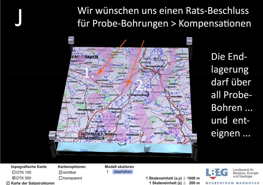 Höffige Endlager-Geologie bei Beverstedt und Bahldorf und Bremer Vorde