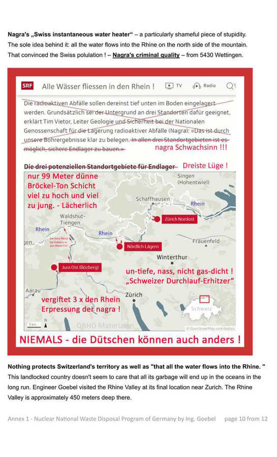 >>> die nagra gibt zu, das ÜBER und UNTER Ihrem geplanten Durchlauferhitzer Grundwasserleiter sind !!! - Die Nachzerfalls-Wärme trocknet den dünnschichtigen Bröckel-Ton aus und das Wasser dringt durch Risse ein ! - - - STOP nagra - WIDERLICH