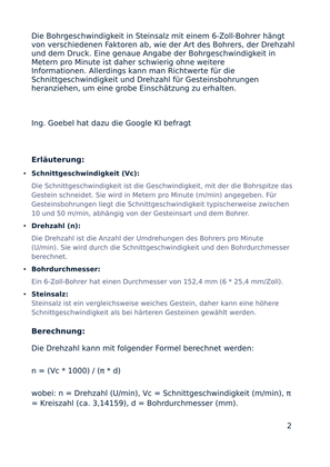 >>> Die erste, vorläufige Bohr-Zeit Kalkulation für die 6 Zoll Lager.-Bohrungen im DBHD ging noch von nur 2 Bohr-Geräten Rücken an Rücken aus - Jetzt werden es 4 werden - Infos von Epiroc im Zulauf. - Beste Grüsse von Ing. Goebel nach Essen