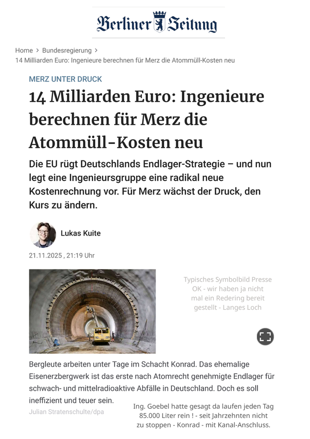 DBHD Endlager - in der Berliner Zeitung