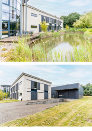 Dieses Firmen-Gebäude mit Halle haben wir in der engeren Auswahl. DBHD GDF INSTITUTE ist dann in Gronau NRW - immer noch nah zu den wesentlichen Lieferanten und zum Standort - Die Vernunft bleibt erhalten.