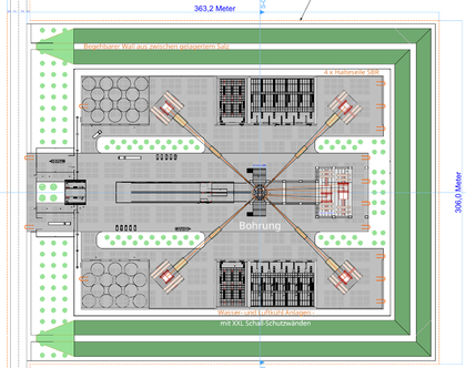 Die DBHD Grundrisse enthalten mehr Medien und sind weniger eng - Aber die Tübbing Wandstärken sind noch anzupassen 