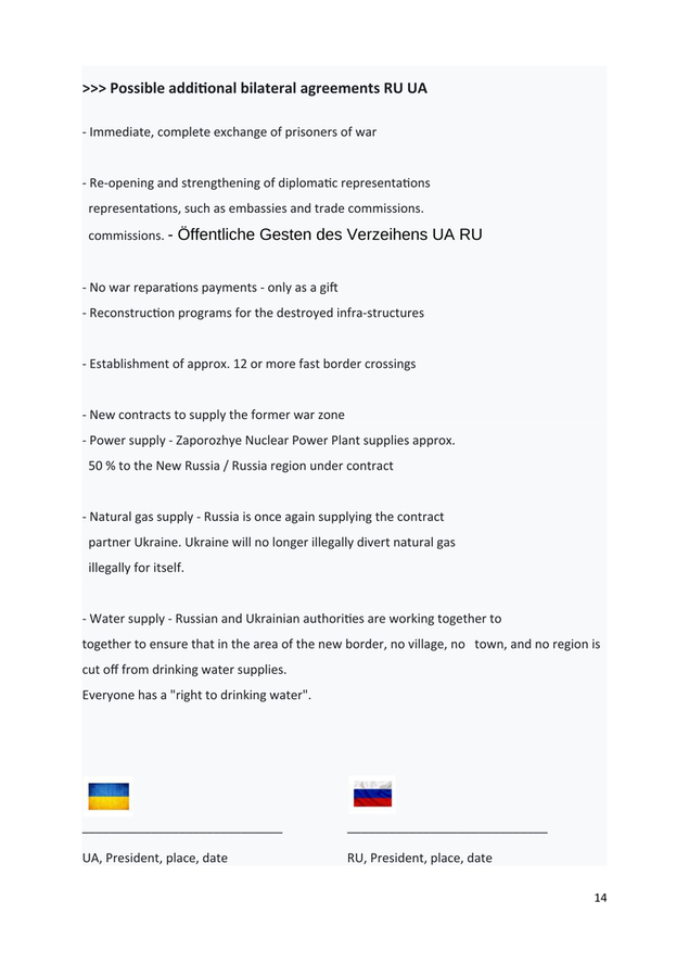 Draft : Peace-Contract-Proposal in English - for Russland-Ukraine war The actual 5 th version 10.02.2026 contains now Donbas Regulation. Its the signatures that count. 