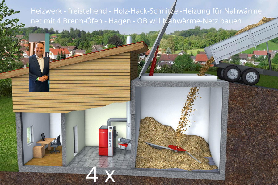 OB Rehbein Hagen will ein Nahwärmenetz mit Holz Hackschnitzel Heizung