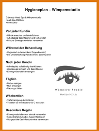 Hygiene-Plan Wimpern-Studio