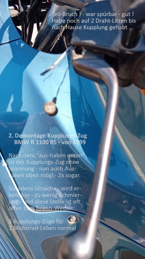 Demontage Kupplungszug BMW R 110 RS von 1999