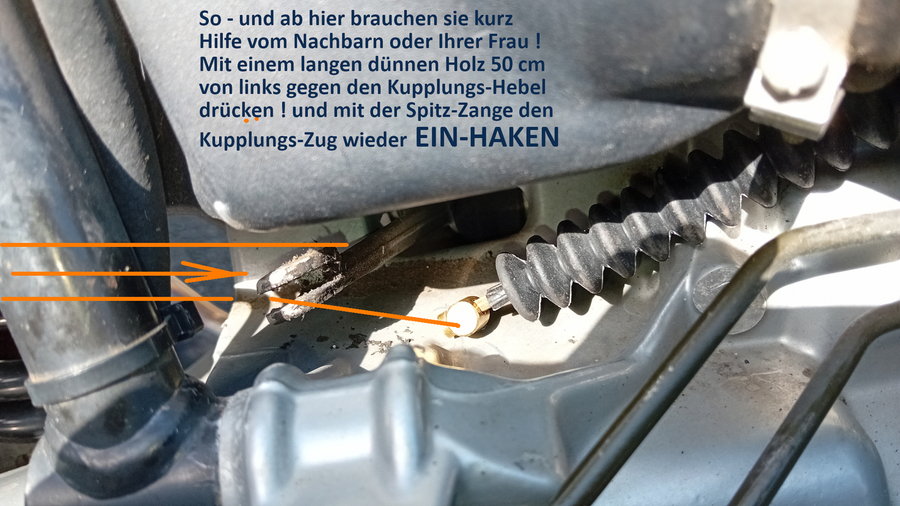 Montage Kupplungs-Zug BMW R 1100 RS durch Ing. Goebel