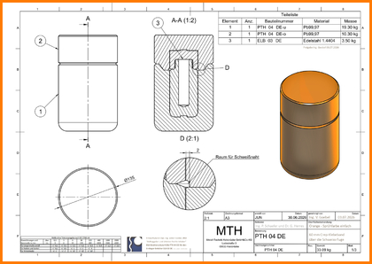 Rohlinge Blei Strahlenschutz-Hülle PTH 04 DE - Fa. MTH Halsbrücke - Blei-Guss-Rohlinge - und CNC Drehbank Fertigung
